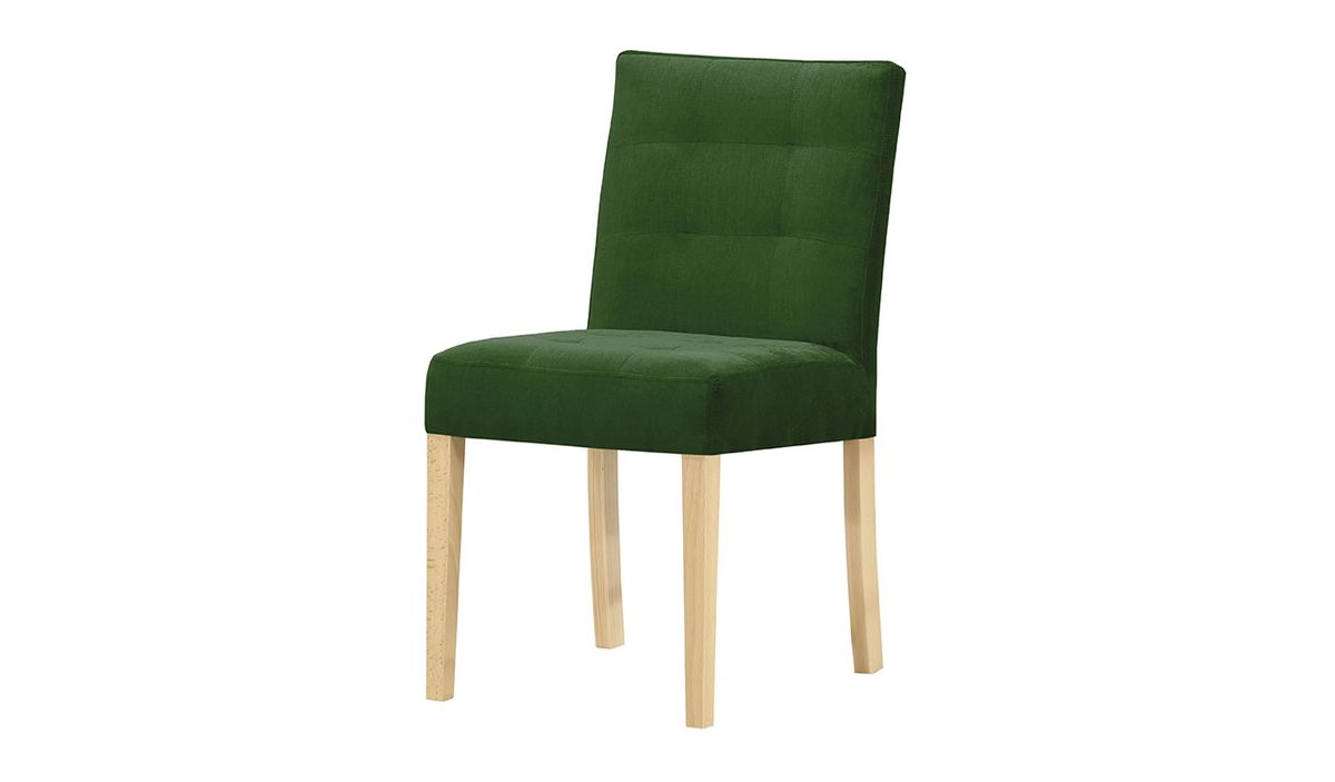 Chaise Mia, vert bouteille - Kronos 14, Couleur des pieds: Chêne clair