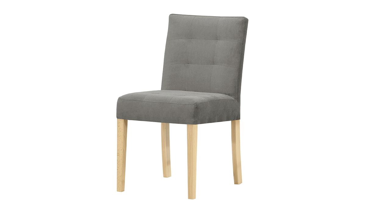 Chaise Mia, gris - Kronos 22, Couleur des pieds: Chêne clair