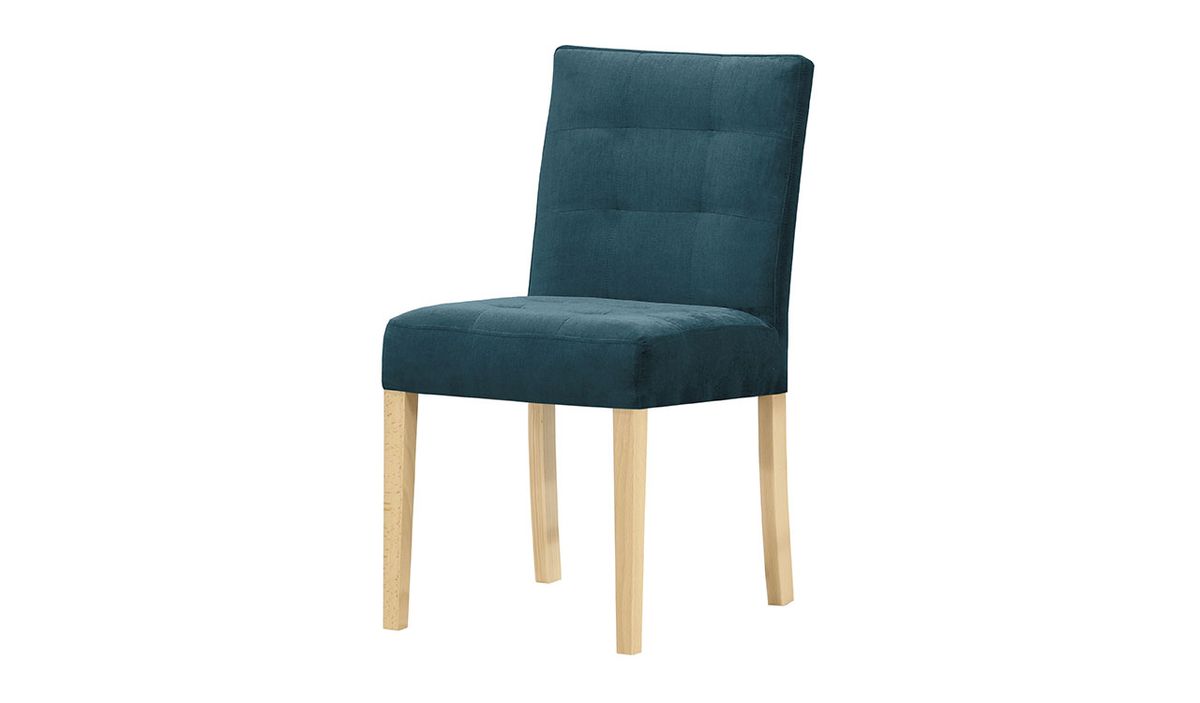Chaise Mia, bleu foncé - Kronos 9, Couleur des pieds: Chêne clair
