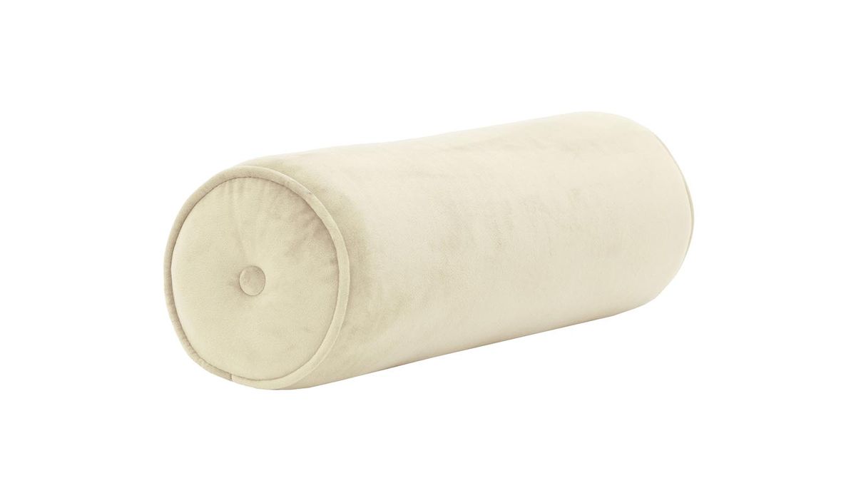 Coussin rouleau en velours., beige clair - Velluto 2