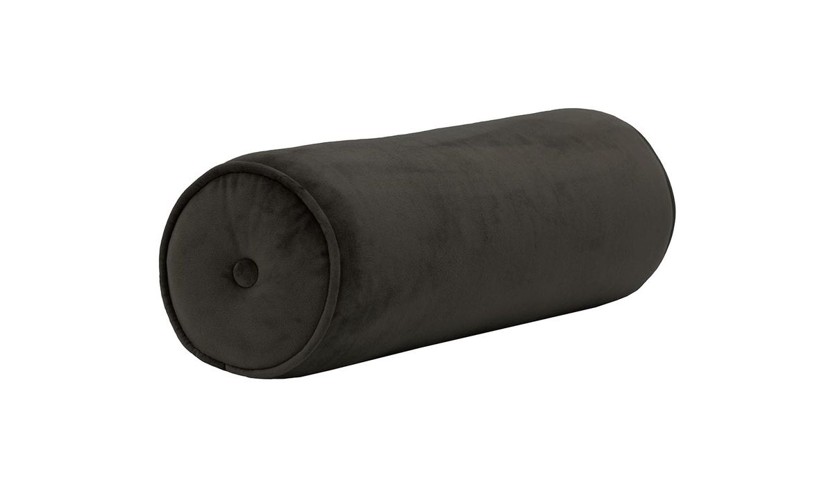 Coussin rouleau en velours., noir - Velluto 20