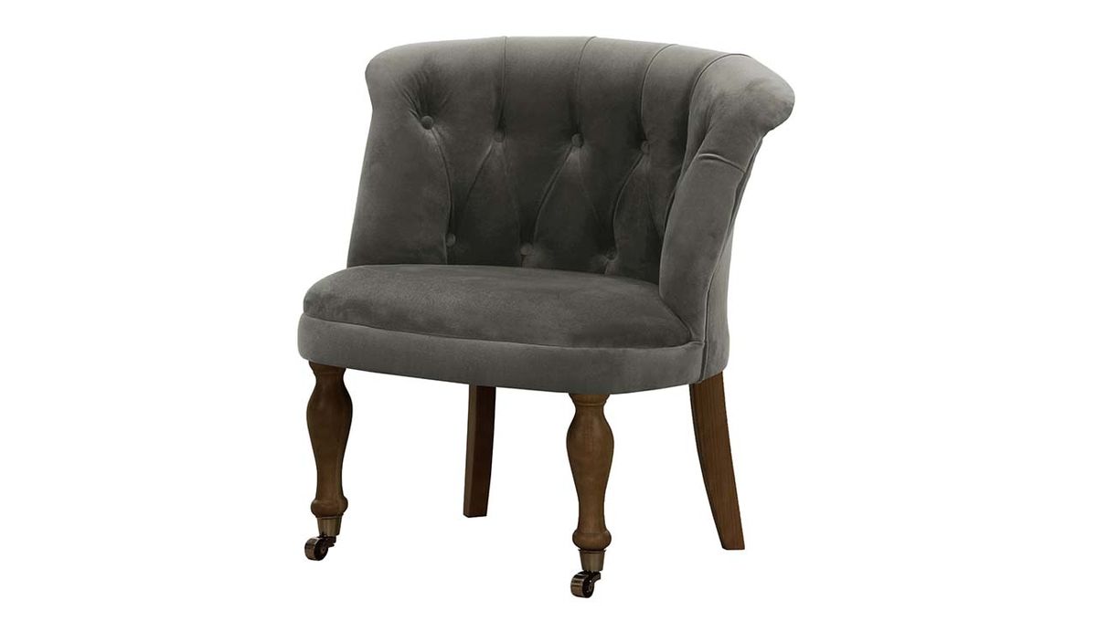 Chaise Schino, gris - Kronos 22, Couleur des pieds: Chêne foncé