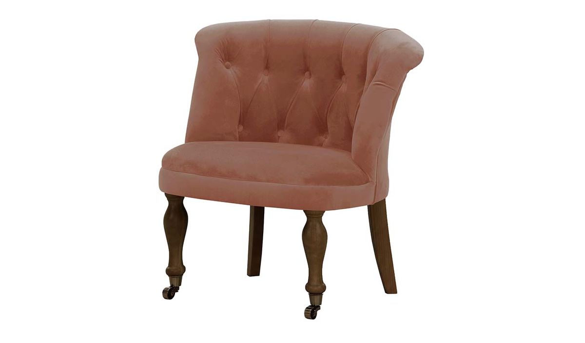 Chaise Schino, rose delavé - Kronos 29, Couleur des pieds: Chêne foncé