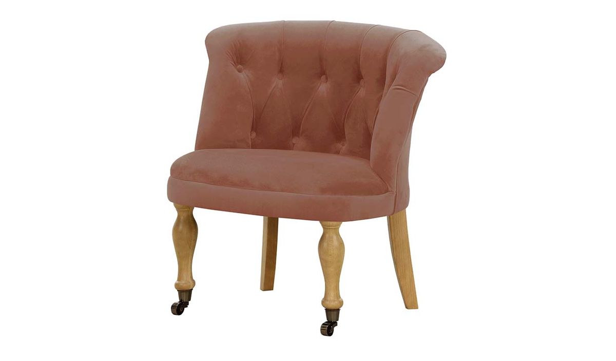 Chaise Schino, rose delavé - Kronos 29, Couleur des pieds: Chêne clair