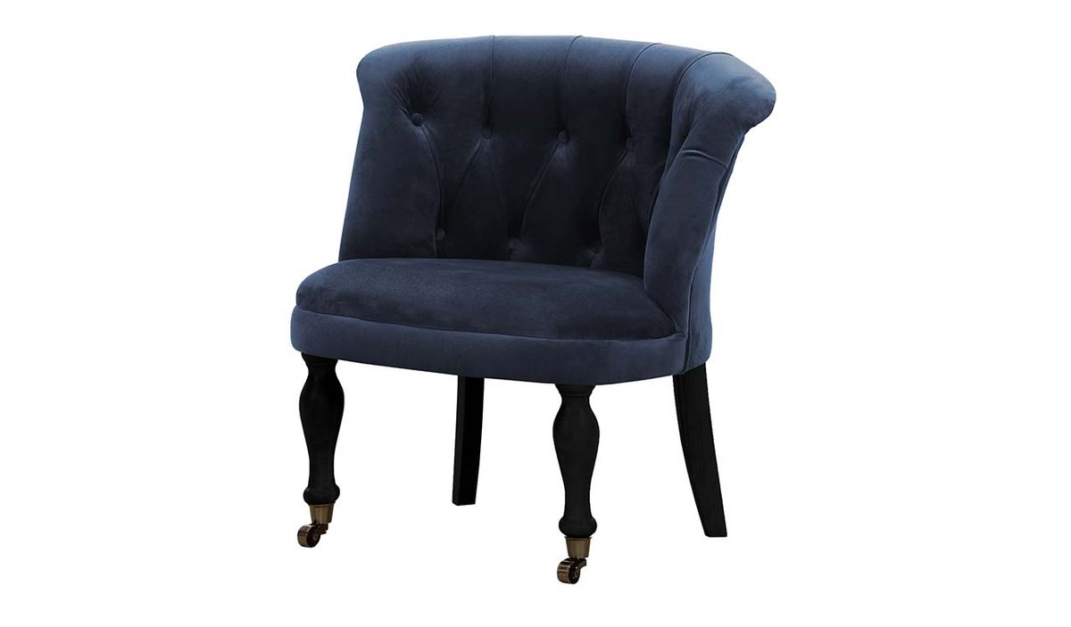 Chaise Schino, bleu foncé - Kronos 9, Couleur des pieds: Noir