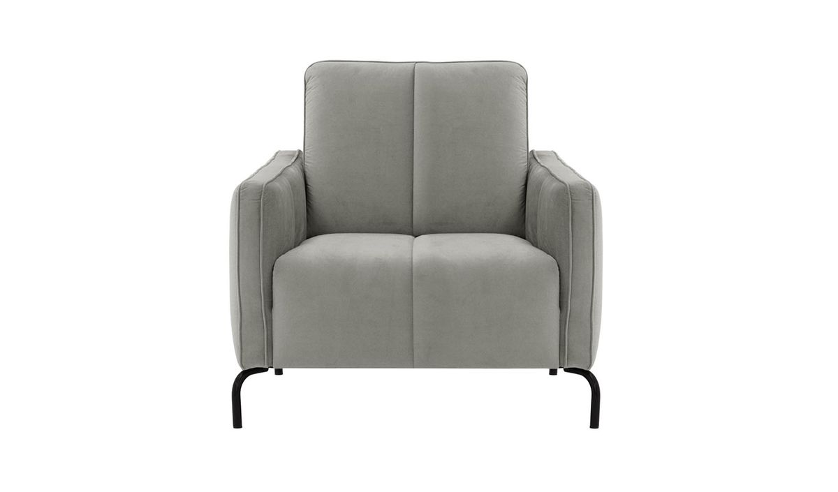 Fauteuil Opus Velvet, gris clair - Velluto 15