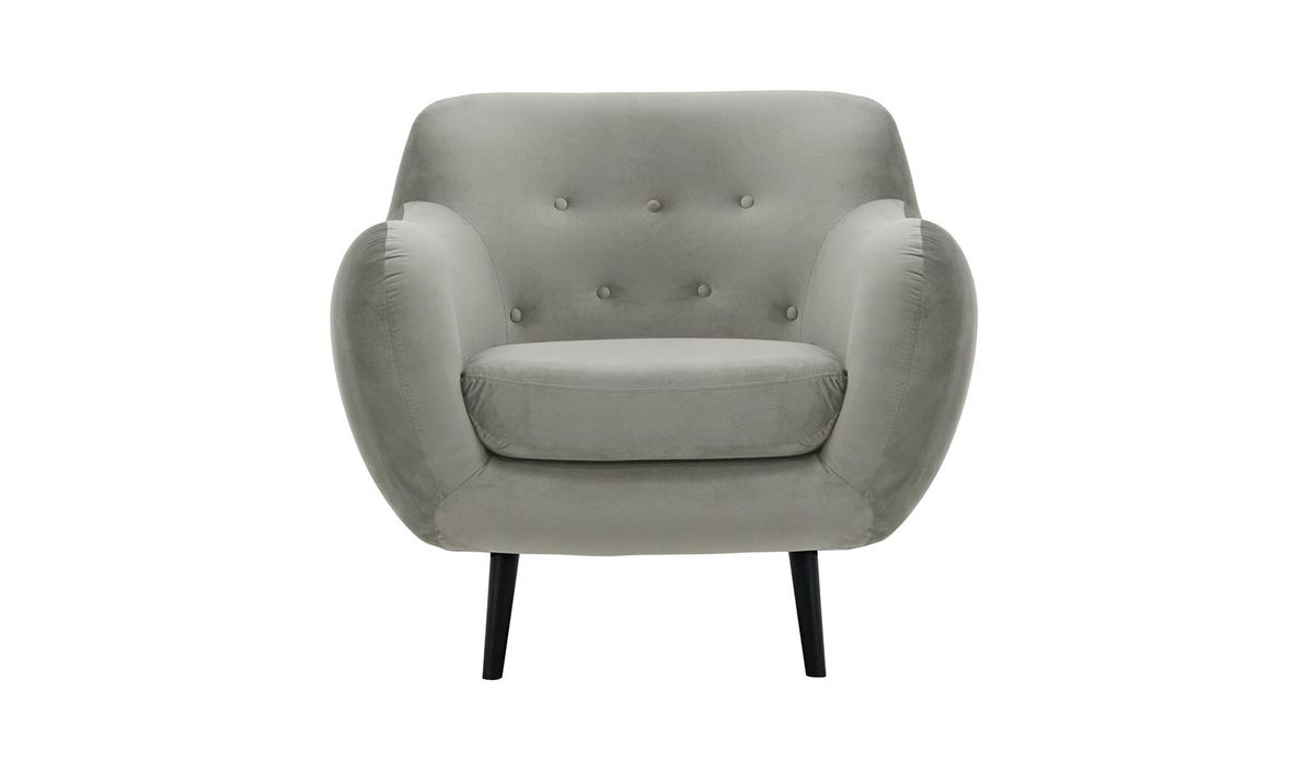 Fauteuil Neve, gris clair - Velluto 15